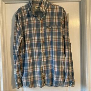 VTG Lucky Brand Men’s Shirt XL Unique Plaid Long Sleeve Button Down All Cotton